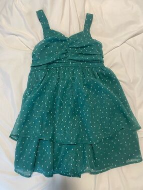 Abercrombie Kids Teal Polka Dot Layered Rompet - Size 7/8